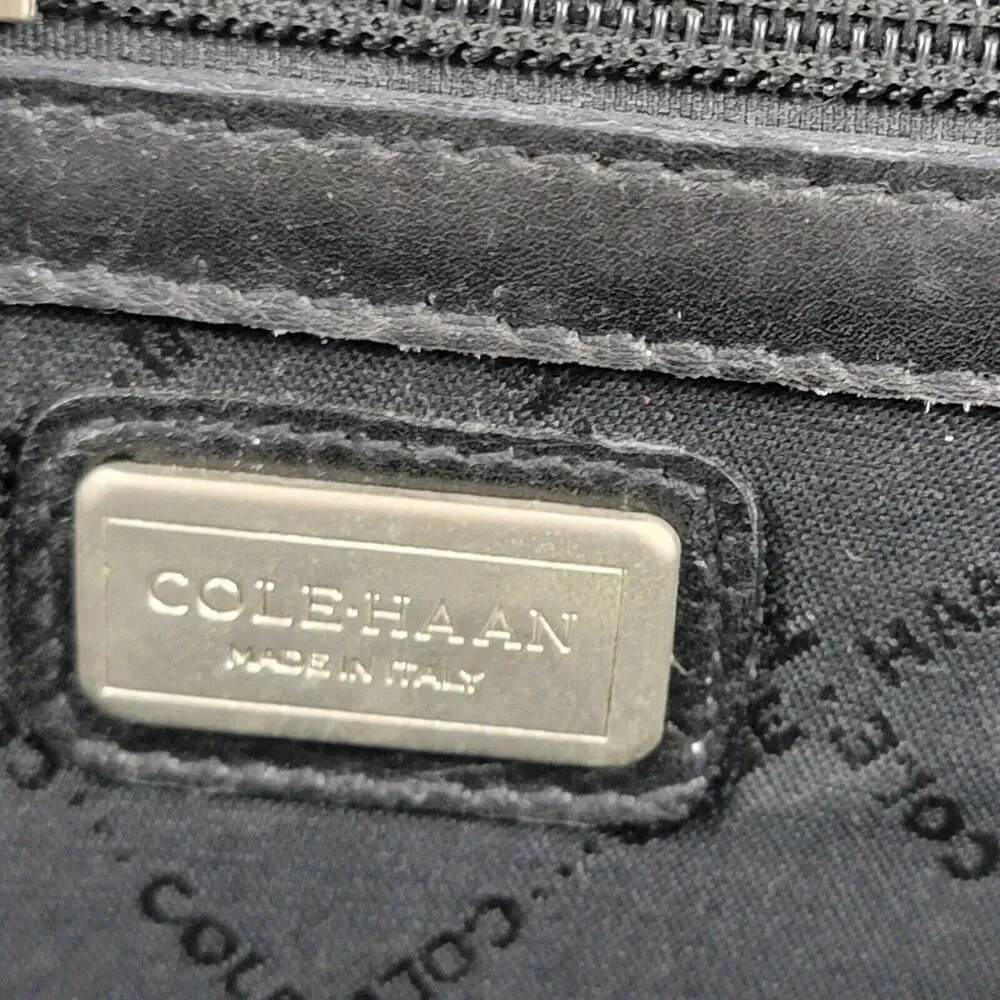 Cole Haan‎ Collection Black Leather Briefcase Messenger Bag Lawyer Bag Italy